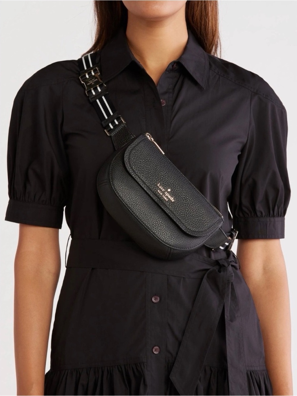 Kate Spade NWOT Rosie Black Pebbled Leather Belt Bag